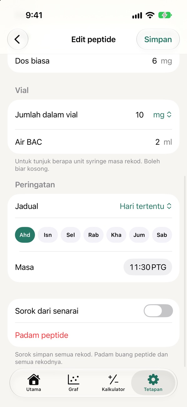 Bahagian Peringatan dalam Edit peptide: Hari tertentu, Ahad, 11:30 PTG